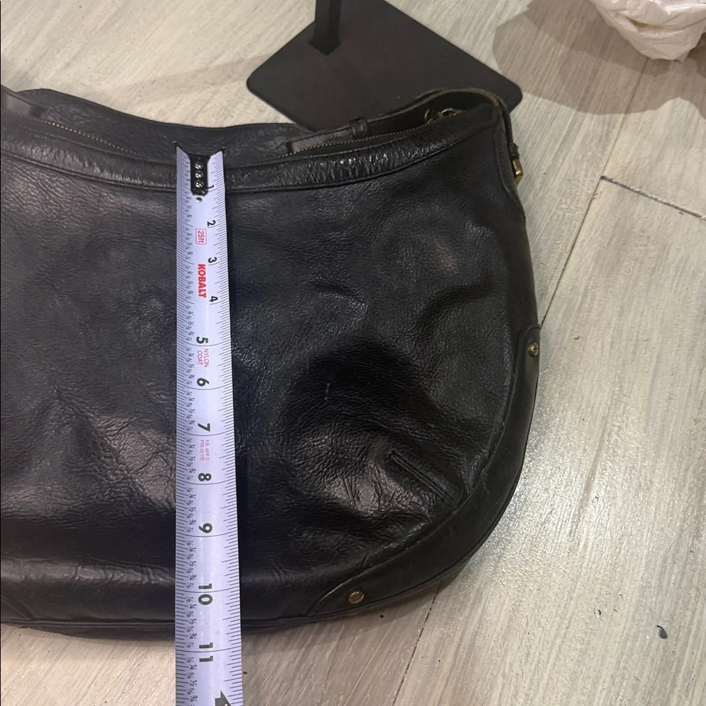 Cole Haan Black Leather Bag with Gold Detail